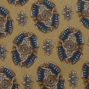 CLUB ROOM ART DECO GOLD BLUE SILVER SILK MEN NECK TIE Men Designer Tie EUC