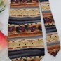 JIMMY V KHAKI GRAY PURPLE STRIPE FLORAL Men Neck Tie E Men Designer Tie EUC