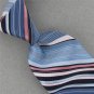 Vtg Pierre Cardin Monogram Skinny Sky Navy Blue Texture 70s Neck Tie #V-4 EVC