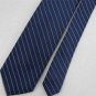 VTG XL 63"JACQUES ESTIER NAVY STRIPE NARROW TEXTURE 60s 70s Mens Neck Tie #V-1