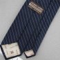 VTG XL 63"JACQUES ESTIER NAVY STRIPE NARROW TEXTURE 60s 70s Mens Neck Tie #V-1