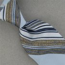 Vtg Rare Designer Sky Navy Blue Wht Stripe Texture 60s 70s Men Neck Tie #V-4 EVC