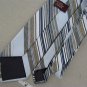 Vtg Rare Designer Sky Navy Blue Wht Stripe Texture 60s 70s Men Neck Tie #V-4 EVC