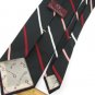 Vtg Oscar de la Renta Monogram Stripe Red Blk Texture 60s 70s Mens Neck Tie #VE