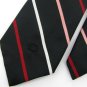 Vtg Oscar de la Renta Monogram Stripe Red Blk Texture 60s 70s Mens Neck Tie #VE