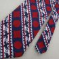 Vtg Rare Horse Riding Stripe Navy Red Wht Texture 60s Wide Fat Mens Neck Tie #VE