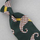 VINTAGE SEARS GREEN WHITE STRIPE PAISLEY FAT WIDE 60s 70s Mens Neck Tie #V-2 EVC