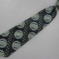 Vintage Victore Ties Art Nouveau Olive Green Clip-On 60s 70s Mens Neck Tie #V-4