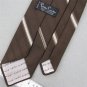 VTG PIERRE CARDIN BROWN STRIPE TEXTURE LOGO SKINNY 60s 70s Men Neck Tie #V-1 EVC