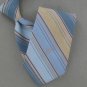 Vtg Rare Etienne Aigner Logo Narrow Stripe Sky Blue Tan 70s 60s Men Neck Tie VE1