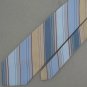 Vtg Rare Etienne Aigner Logo Narrow Stripe Sky Blue Tan 70s 60s Men Neck Tie VE1