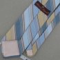 Vtg Rare Etienne Aigner Logo Narrow Stripe Sky Blue Tan 70s 60s Men Neck Tie VE1