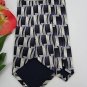 #1A New Pierre Cardin Wave Stripe Indigo OldLace Black MENS Neck Tie NECKTIE