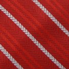 GEORGE WOVEN STRIPE RED GREY SILK Men Neck Tie Men Designer Tie EUC