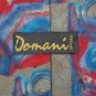 DOMANI ITALY ABSTRACT BLUE OLIVE RED SILK NECK TIEMen Designer Tie EUC