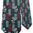 59" J Z RICHARDS BLACK RED WHITE FLORAL SILK Luxury Neck Tie Men Designer EUC