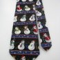 #1A New ST. NICHS TIE SHOP USA CHRISTMAS SNOWMAN BLACK BLUE WHITE RED  NECK TIE