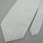 #1A New PERRY ELLIS MADE IN ITALY STRIPE OVAL WHITE GRAY  SILK MEN NECKTIE