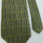 #1A New J FERRAR OLIVE GREEN YELLOW LINES SILK MEN NECK TIE Cravat Krawatte