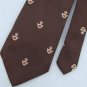 VINTAGE BILL BLASS BRITISH CLUBS HORN CROWN DARKBROWN TEXTURE 60s Neck Tie #V-2