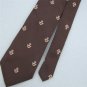 VINTAGE BILL BLASS BRITISH CLUBS HORN CROWN DARKBROWN TEXTURE 60s Neck Tie #V-2