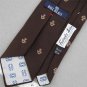 VINTAGE BILL BLASS BRITISH CLUBS HORN CROWN DARKBROWN TEXTURE 60s Neck Tie #V-2