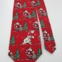 #1A NWT BASICS CROFT & BARROW USA CHRISTMAS SANTA TREE RED MEN Neck Tie NECKTIE