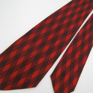 #1A Vintage Van Heusen Square 40/50's RockaBilly Black Red  Necktie Neck Tie