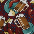 #1A New Tabasco USA Beer Chips Chile Maroon Brown White Navy  Silk MEN NECKTIE