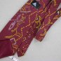 Vtg XL 60" Australian Antarctic Dinosaurs Jacquard Maroon Gold 70s Neck Tie V-4