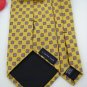 Silk Land's End Woven Square Flower Gold Red Blue Neck Tie Men Designer Tie EUC