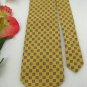 Silk Land's End Woven Square Flower Gold Red Blue Neck Tie Men Designer Tie EUC