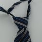 #1A New BOY/CHILD YORKSHIRE STRIPE NAVY GRAY WHITE ZIP-ON  SILK Men NECKTIES