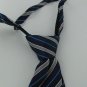 #1A New BOY/CHILD YORKSHIRE STRIPE NAVY GRAY WHITE ZIP-ON  SILK Men NECKTIES