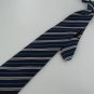 #1A New BOY/CHILD YORKSHIRE STRIPE NAVY GRAY WHITE ZIP-ON SILK Men NECKTIES