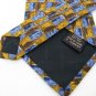 #1A FERRELL REED USA SQUARE CHECKER GOLD BLUE BROWN  Men SILK Neck Tie Necktie