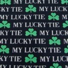 #1A New TIE, MANIA ST. PATRICK MY LUCKY 3 LEAF CLOVER NAVY GREEN WHITE NECK TIE