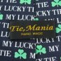 #1A New TIE, MANIA ST. PATRICK MY LUCKY 3 LEAF CLOVER NAVY GREEN WHITE NECK TIE