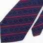Vtg Rare Lace Knitted Wave Stripe Texture Blue Red  60s 70s Mens Neck Tie #VE