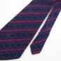 Vtg Rare Lace Knitted Wave Stripe Texture Blue Red  60s 70s Mens Neck Tie #VE