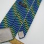 Vtg Wemlon Wembley Blue Grn Yellow Stripe Wave Texture 60s 70s Mens Neck Tie #VE