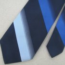 Vtg Wemlon Wembley Navy Sky Blue Stripe Texture 60s 70s 1970 Mens Neck Tie #VE