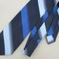 Vtg Wemlon Wembley Navy Sky Blue Stripe Texture 60s 70s 1970 Mens Neck Tie #VE