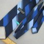 Vtg Wemlon Wembley Navy Sky Blue Stripe Texture 60s 70s 1970 Mens Neck Tie #VE