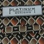 #1A New Platinum Designs Woven Square Tan Brown Silver  MEN Neck Tie NECKTIE