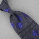 CONTE DI MILANO BLACK GRAY GEOMETRIC SQUARE SILK MEN NECKTIE TIE #HG 5 Excellent