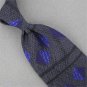 CONTE DI MILANO BLACK GRAY GEOMETRIC SQUARE SILK MEN NECKTIE TIE #HG 5 Excellent