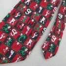 #1A New Cool Yule Christmas Santa Snow Holiday Checkered Ornament Men Neck Tie