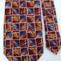 #1A HAROLD POWELLMade In ITALY DarkRed BLUE Oval CHECKER MEN Silk NECK TIE