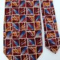 #1A HAROLD POWELLMade In ITALY DarkRed BLUE Oval CHECKER MEN Silk NECK TIE